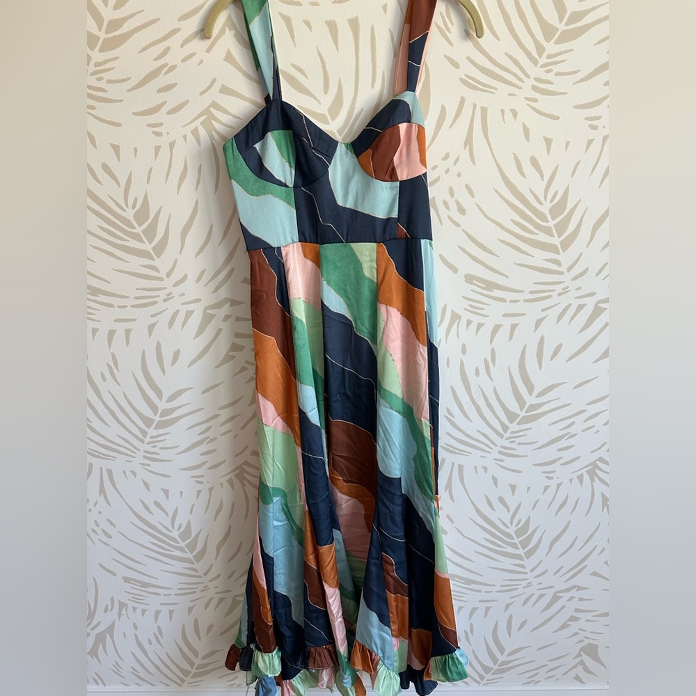 Hutch Blue and Green Spaghetti Strap Sundress